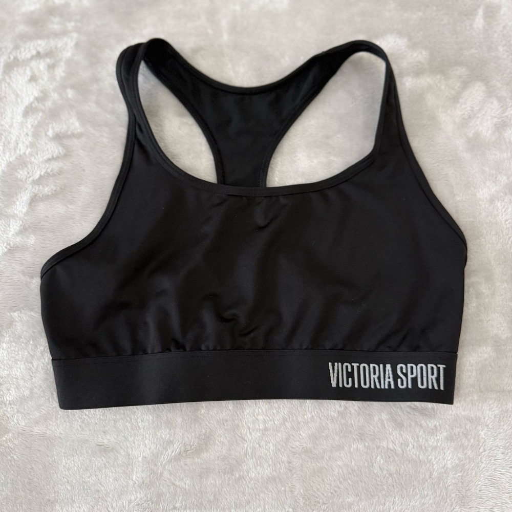 Victoria Sport Black Medium Racerback Sports‎ Bra Comfort Activewear Top